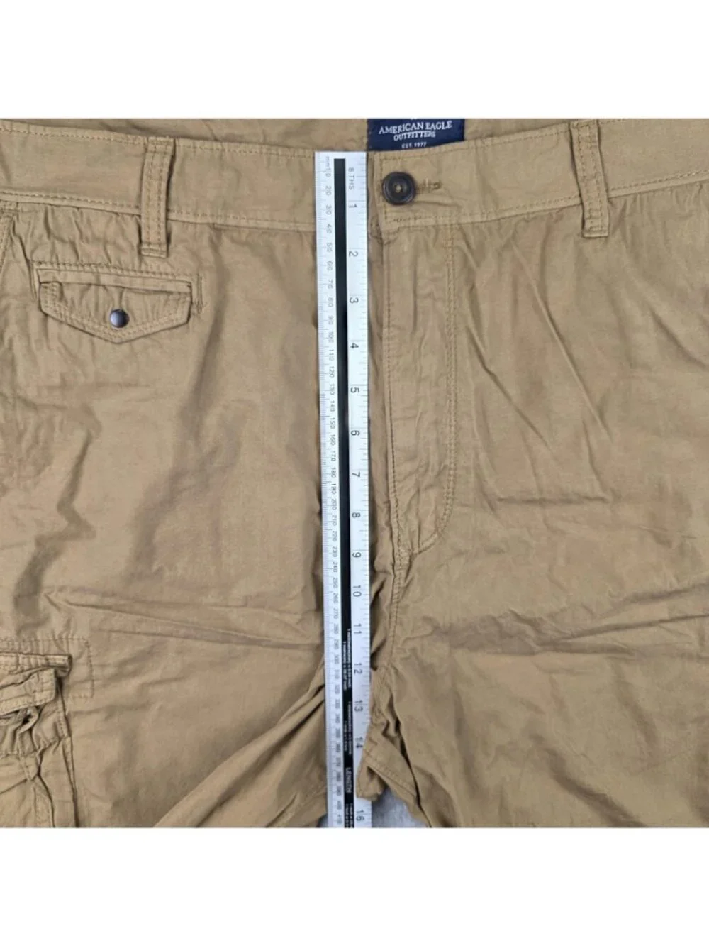 American Eagle Cargo Shorts Mens 44 Beige Slim Fit Canvas Utility NWT